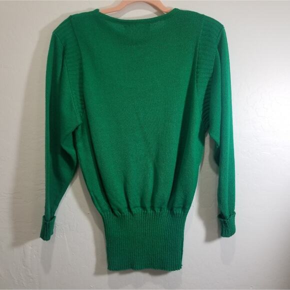 Neiman Marcus Sweater Womens 10 Green Pullover Made in USA Vintage - Picture 8 of 10
